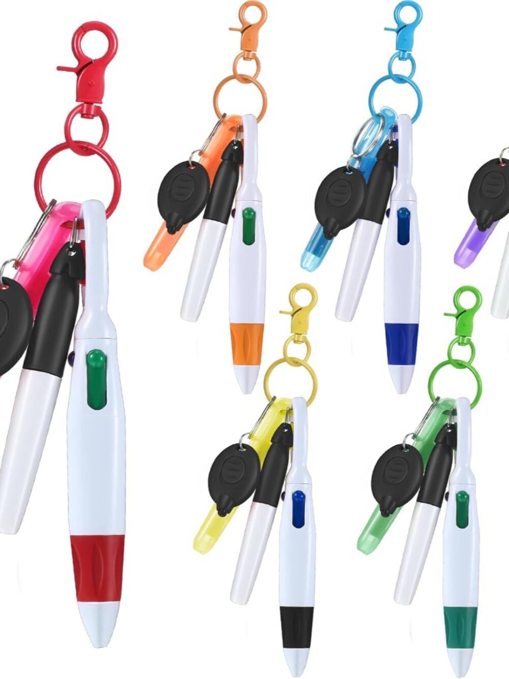 30 Pcs Retractable Badge Pen Keychain Clip Gifts